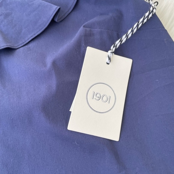 NWT  - 1901 - Nordstrom's - Women's Ruffled Blouse - Navy -  Size Medium - Picture 2 of 10